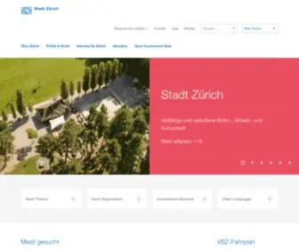 STZH.ch(Startseite Portal der Stadt Zürich) Screenshot