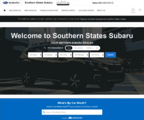 Subaruraleigh.com(Southern States Subaru) Screenshot