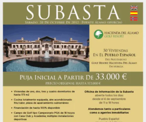 Subastamurciagolf.com(Hacienda del Álamo Golf Resort) Screenshot