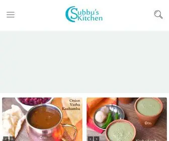 Subbuskitchen.com(Subbus Kitchen) Screenshot