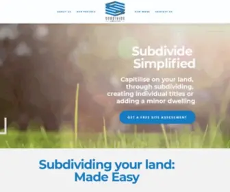 Subdividesimplified.co.nz(Guiding you through the often overwhelming process of subdividing) Screenshot