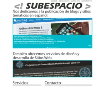 Subespacio.com(Sitios de la red) Screenshot
