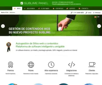 Sublimepanel.com(Gestión de sitios web) Screenshot