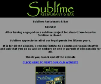 Sublimerestaurant.com(Sublime Restaurant and Bar) Screenshot