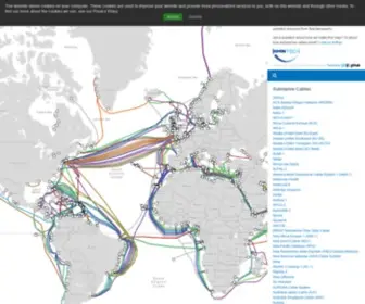 Submarinecablemap.com(Submarine Cable Map) Screenshot