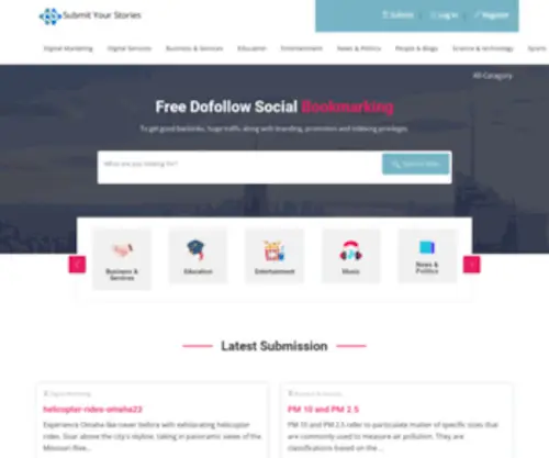 Submityourstories.com(Free Social Bookmarking Sites List) Screenshot