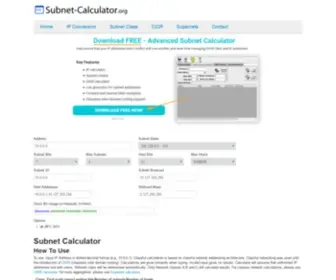 Subnet-Calculator.org(IP Subnetting Calculator Online IPv4 Addressing) Screenshot
