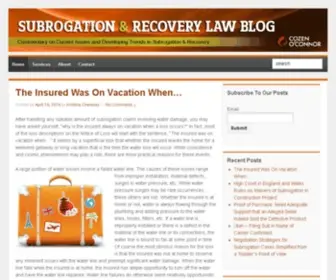 Subrogationrecoverylawblog.com(Commentary on Current Issues & Developing Trends in Subrogation & Recovery) Screenshot