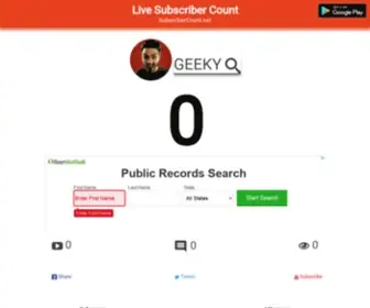 Subscribercount.net(Live Subscriber count) Screenshot