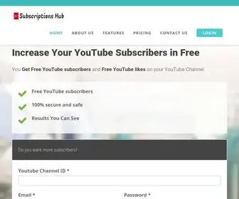 Subscriptionshub.online(Free Youtube Subscribers) Screenshot