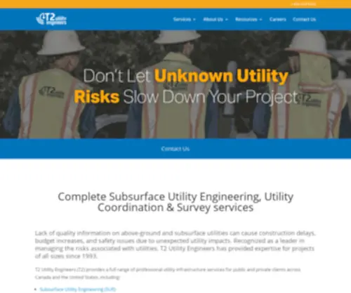 Subsurfaceutilityengineering.info(T2 Utility Engineers Inc) Screenshot