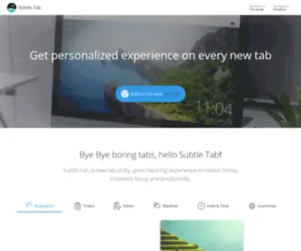 Subtletab.com(A new tab chrome and firefox browser plugin) Screenshot