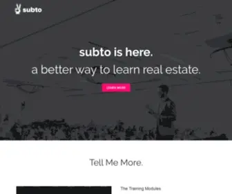 Subto.com(Subto is a real estate education program and community focused on creative financing strategies) Screenshot