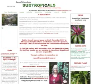 Subtropical.co.nz(Home Russell Fransham Subtropicals) Screenshot