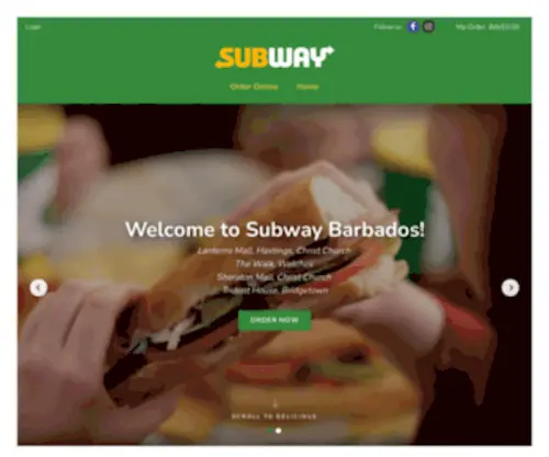 Subwaybarbadosorders.com(Subway) Screenshot