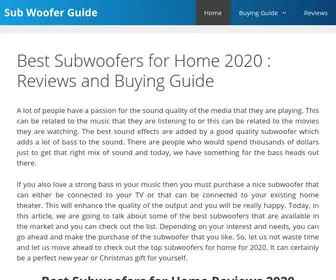 Subwooferguide.com(The Best Subwoofers for Home) Screenshot