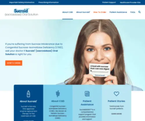 Sucraid.com(Get information about sucraid® (sacrosidase)) Screenshot