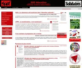 Sudeducation.org(SUD éducation) Screenshot