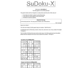 Sudoku-X.com(Free Daily Sudoku) Screenshot