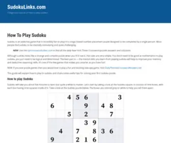 Sudokulinks.com(How To Play Sudoku) Screenshot