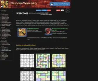 Sudokuwiki.org(Main Page) Screenshot