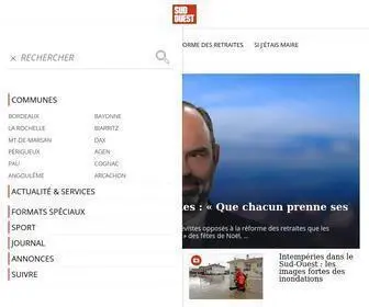 Sudouest.fr(Retrouvez l'actualité du Sud Ouest en direct et les informations régionales) Screenshot