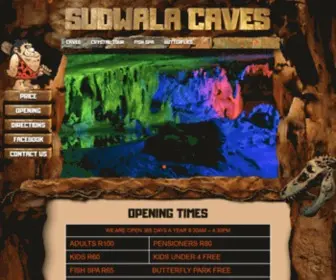 Sudwalacaves.com(The Sudwala Caves are open 365 days a year :8:30am) Screenshot