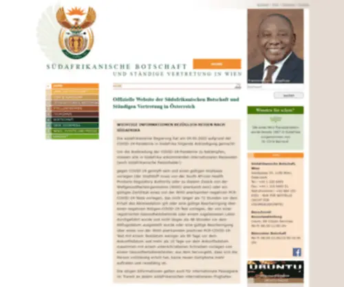 Suedafrika-Botschaft.at(Südafrikanische Botschaft) Screenshot