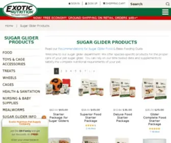 Sugarglidershop.com(Exotic Nutrition) Screenshot