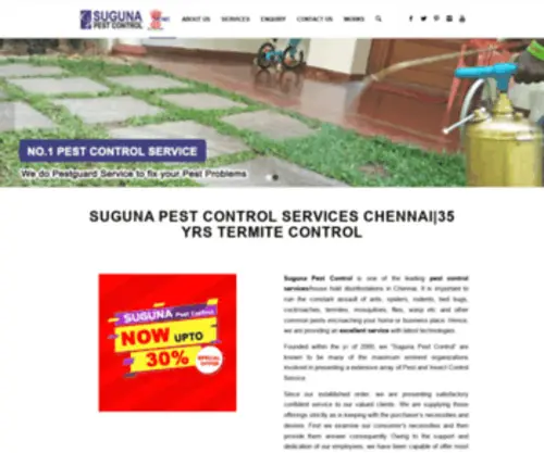 Sugunapestcontrol.in(Pest control services chennai) Screenshot