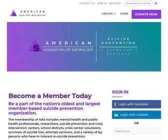 Suicidology.community(American Association of Suicidology) Screenshot