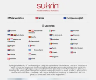 Sukrin.com(Choose country) Screenshot