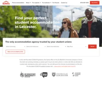 Sulets.com(Student accommodation Leicester. Sulets) Screenshot