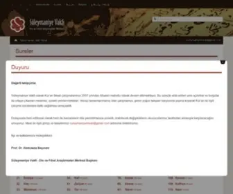 Suleymaniyevakfimeali.com(Süleymaniye Vakfı Meali) Screenshot