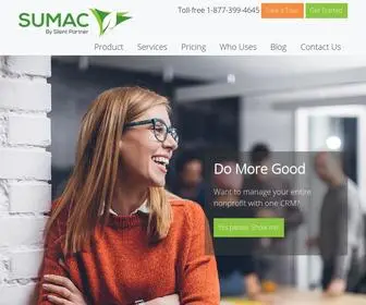 Sumac.com(Nonprofit CRM Software That Does It All) Screenshot