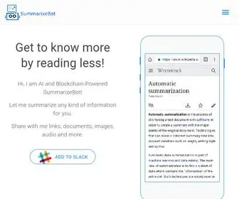 Summarizebot.com(Summarize) Screenshot