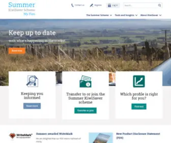 Summer.co.nz(Summer KiwiSaver scheme) Screenshot