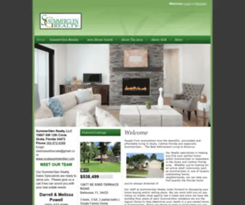 Summerglenrealty.com(SummerGlen And Ocala Retirement Homes For Sales) Screenshot
