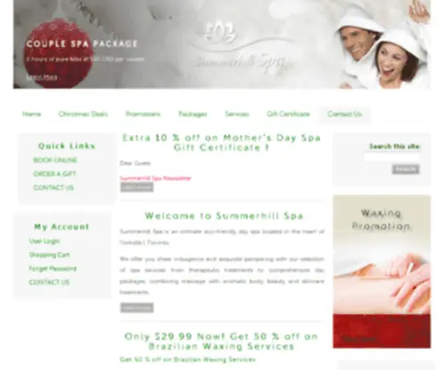 Summerhillspa.com(Day Spa) Screenshot