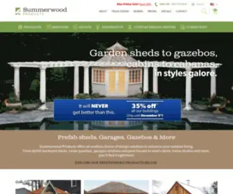 Summerwood.com(Sheds, Garages, Gazebos, Cabins & More) Screenshot