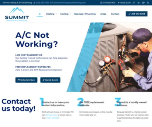 Summit-Heating.com(Heating & Air Conditioning in Tacoma) Screenshot