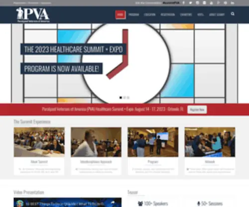 SummitpVa.org(PVA Healthcare Summit) Screenshot