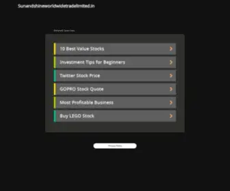 Sunandshineworldwidetradelimited.in(Sunandshineworldwidetradelimited) Screenshot