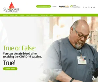 Suncoastblood.org(SunCoast Blood Centers) Screenshot