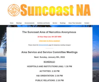 Suncoastna.org(Suncoast Area Narcotics Anonymous Home) Screenshot