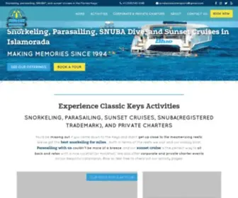 Sundancewatersports.org(Snorkeling, Parasailing & Sunset Cruises Islamorada Florida) Screenshot