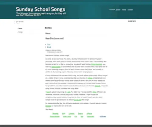 Sundayschoolsongs.info(News) Screenshot