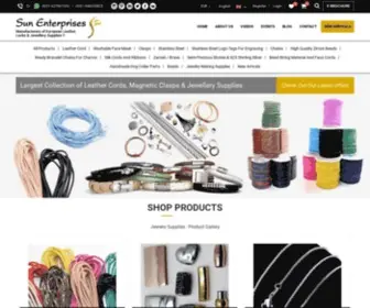 Sunenterprises.eu(Manufacturers of Leather Cord and Magnetic Clasps) Screenshot