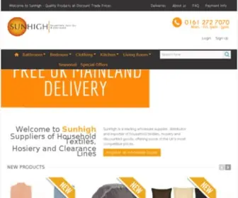 Sunhigh.co.uk(Importers of Household Textiles & Clearance Wholesale Suppliers) Screenshot