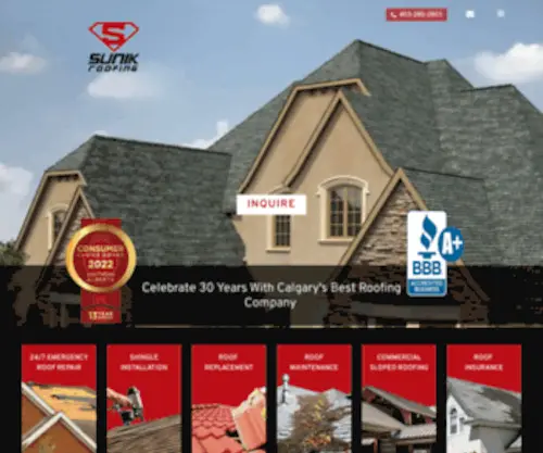 Sunik.com(Roofing Contractor Company) Screenshot